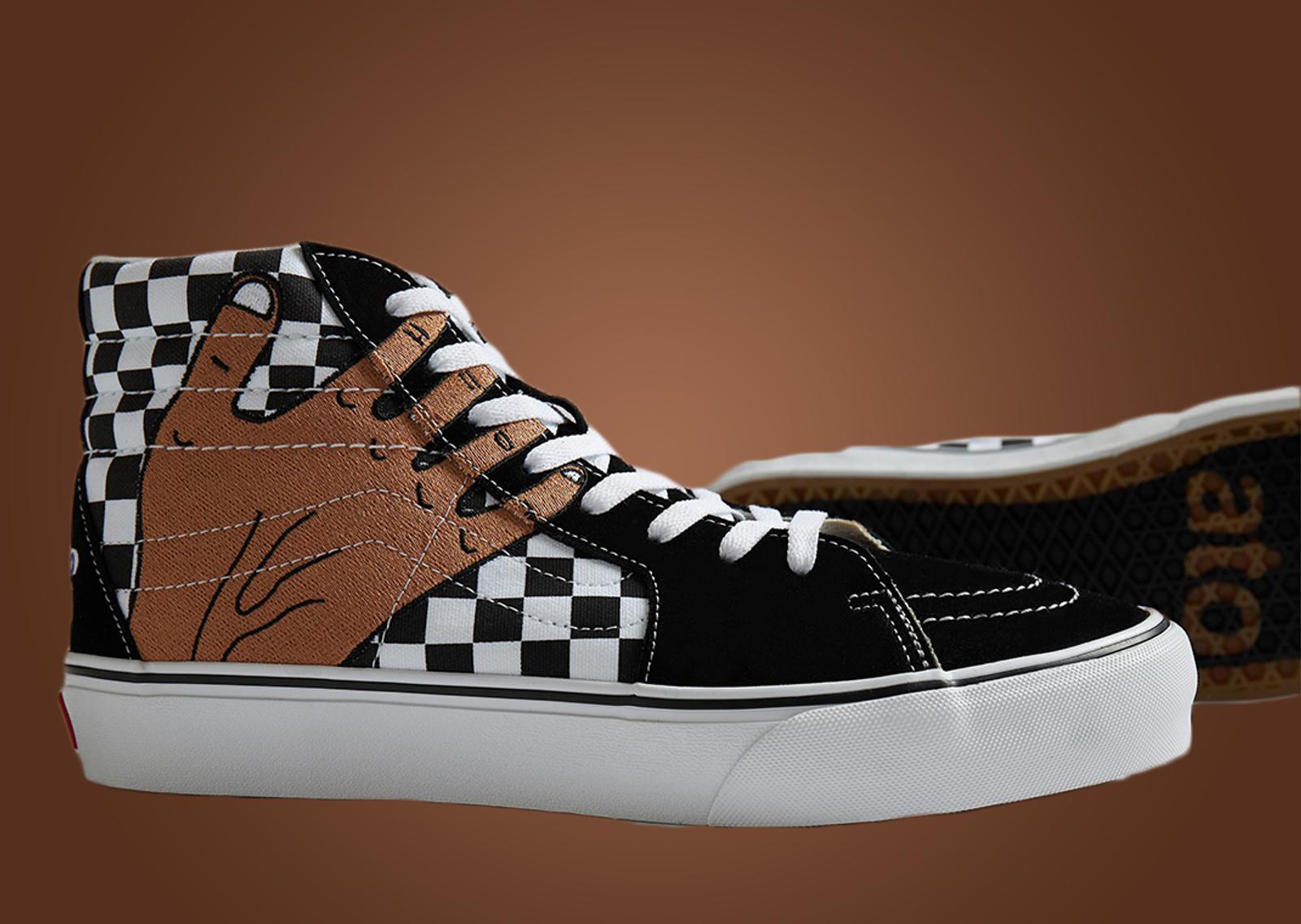 Vans Vault UA Sk8-Hi VR3 LX Imran Potato Checkerboard Hand Detail