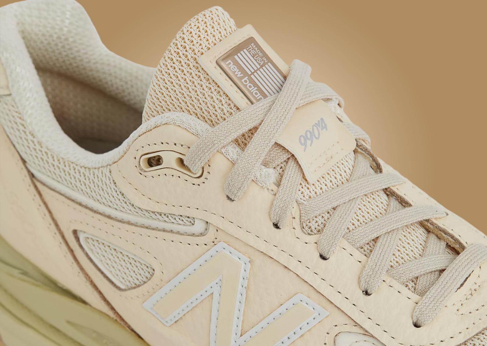 New Balance 990v4 Made in USA Macadamia Nut Detail