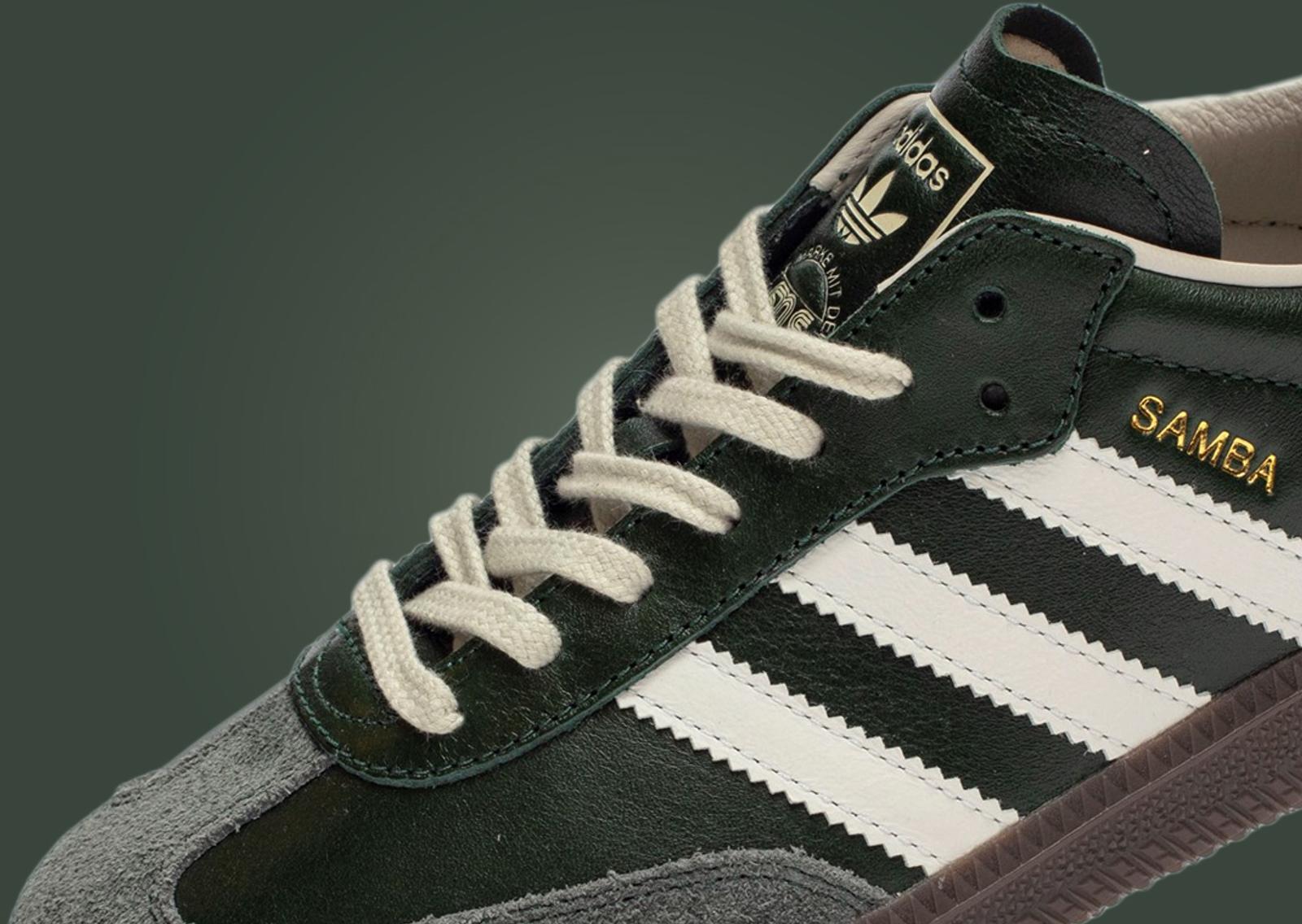 SNS x adidas Samba Green Cream Detail