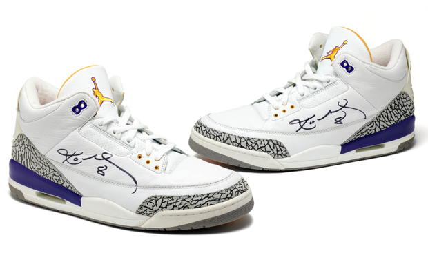 Kobe Bryant Game-Worn and Signed AJ 3 PE