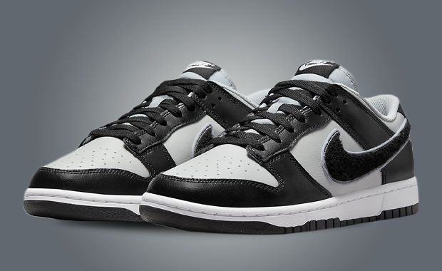 Nike Dunk Low Chenille Swoosh Black Grey - DQ7683-001 Raffles and