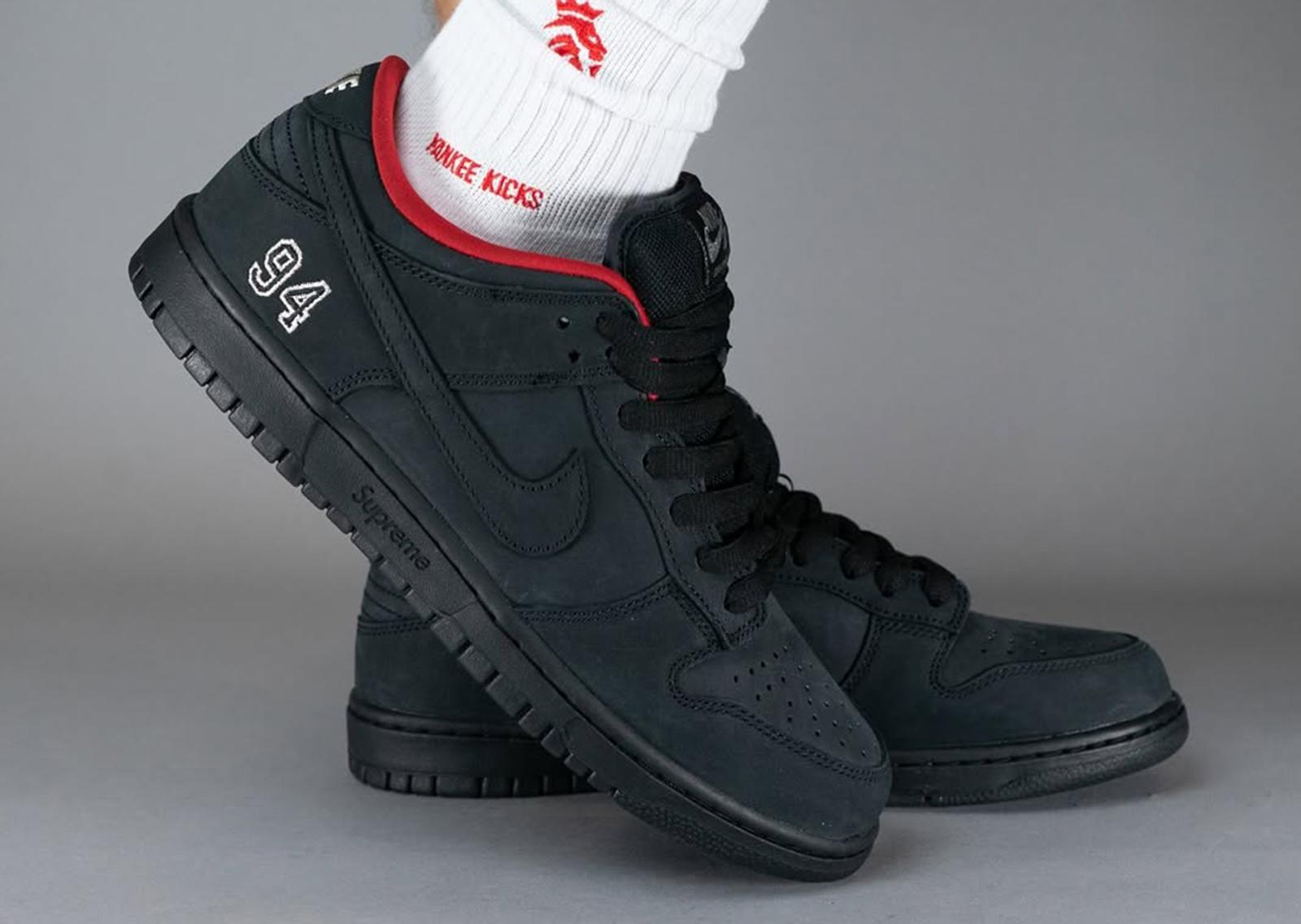 Supreme x Nike SB Dunk Low Black Lateral