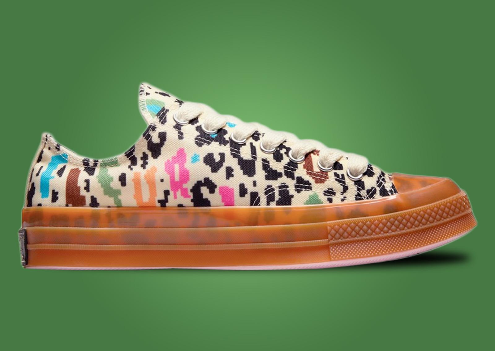 GOLF le FLEUR* x Converse Chuck 70 Ox Digital Leopard Multi Gum Lateral