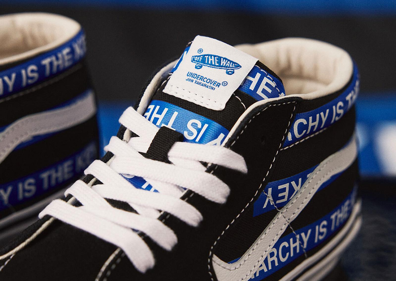 Undercover x Vans Sk8-Mid Black Blue Detail