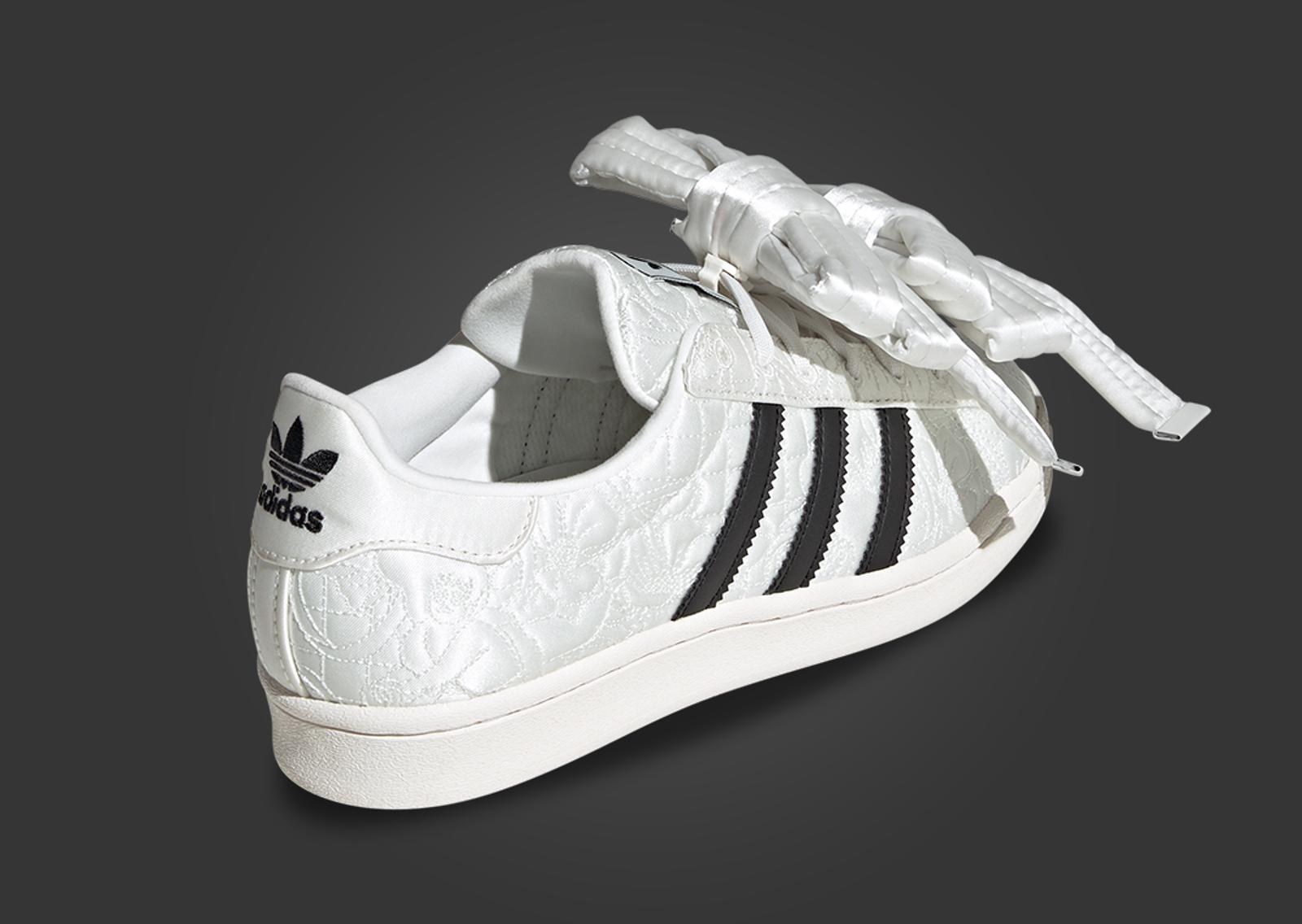 Caroline Hu x adidas Superstar Core White Core Black (W) Heel Angle