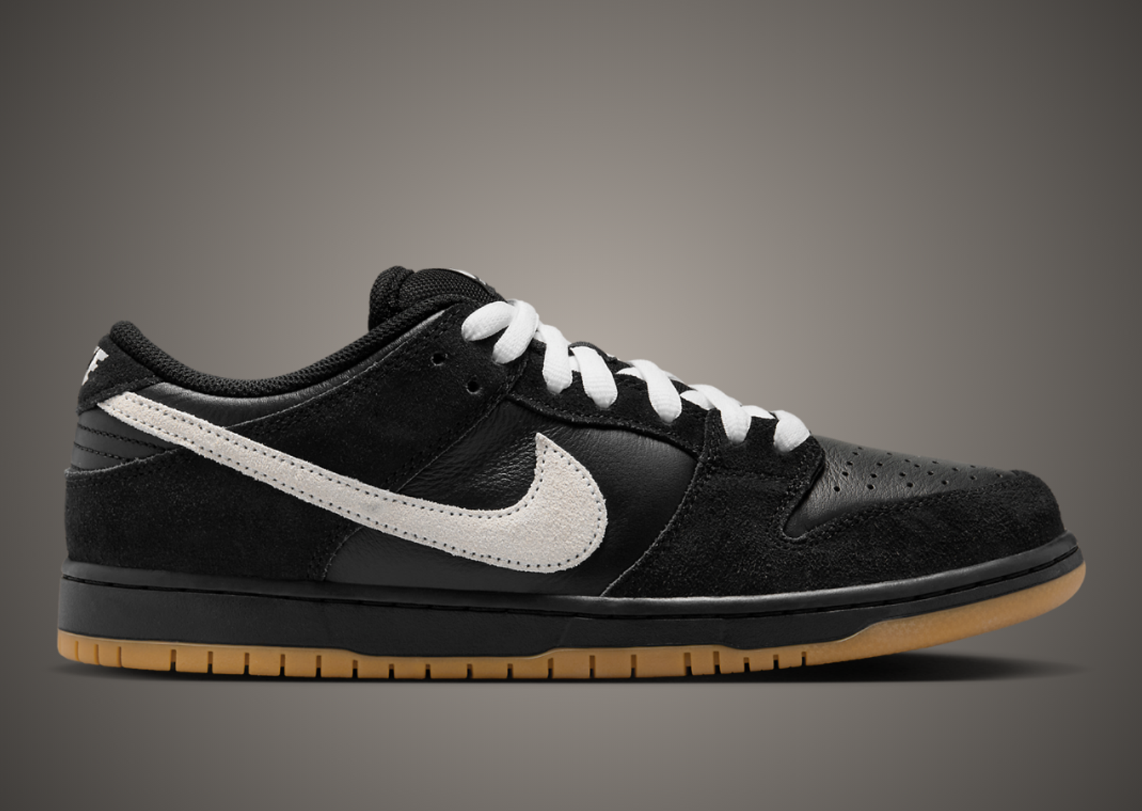 Nike SB Dunk Low Black White Gum Lateral