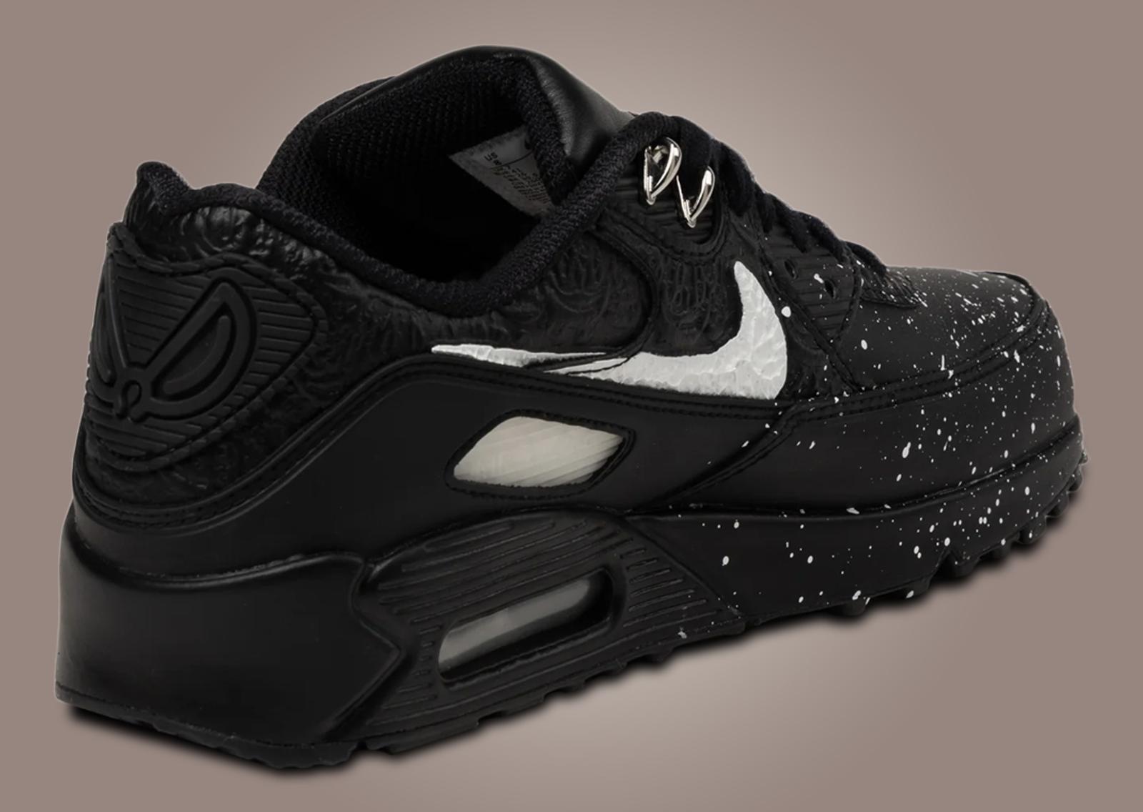 Slawn x Nike Air Max 90 Black Heel Angle