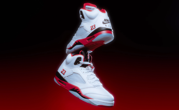 Air Jordan 5 Retro Fire Red Black Tongue
