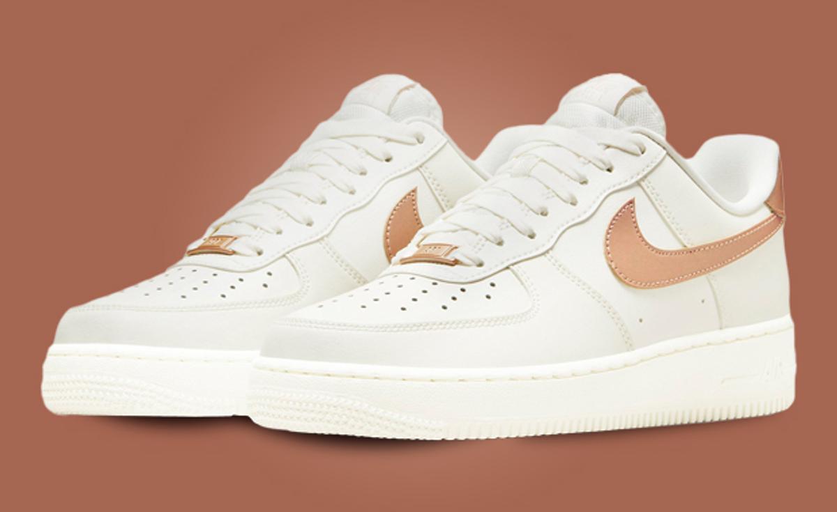 Metallic Bronze Swooshes Decorate The Nike Air Force 1 Low