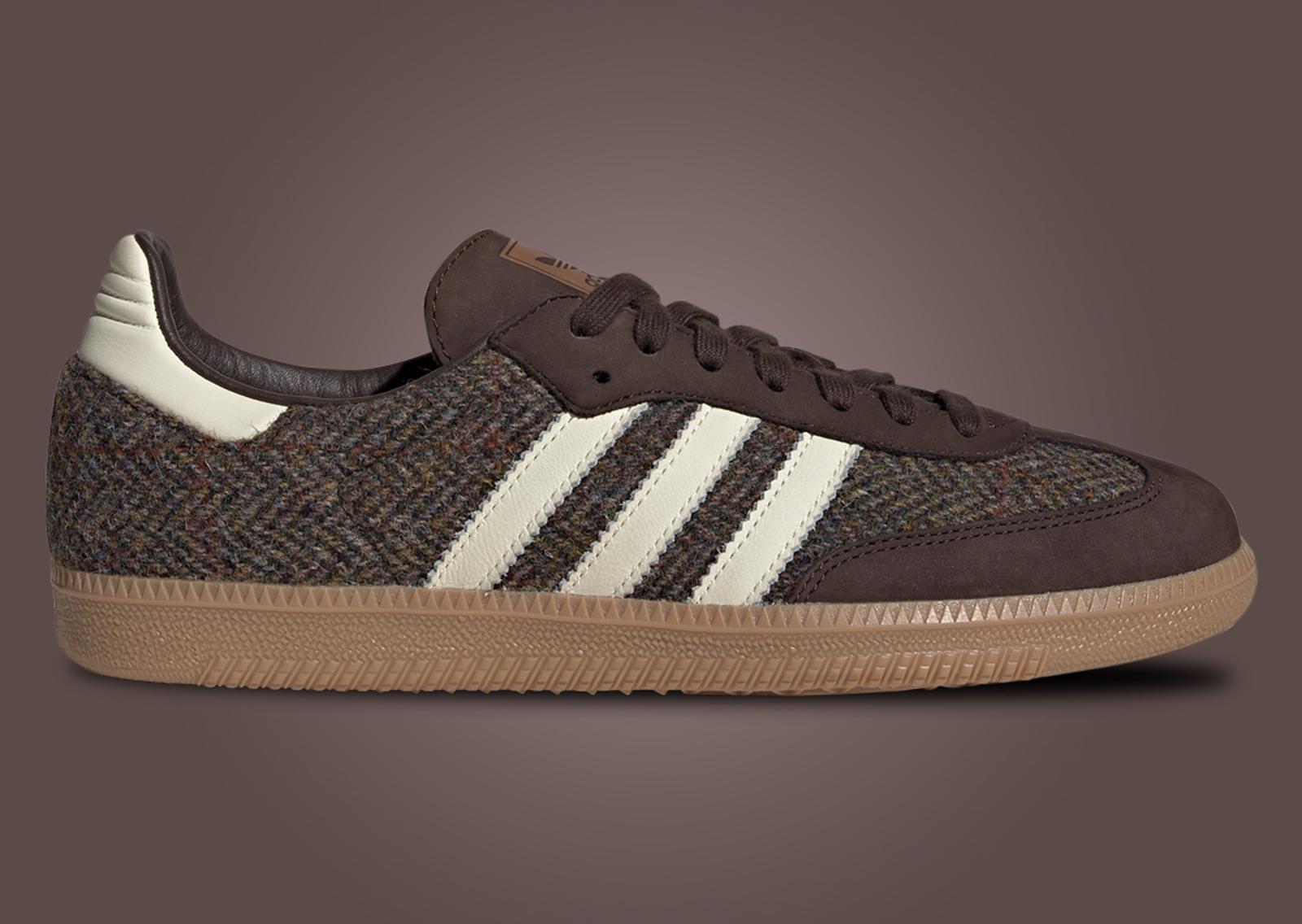 adidas Samba OG Tweed Dark Brown Lateral