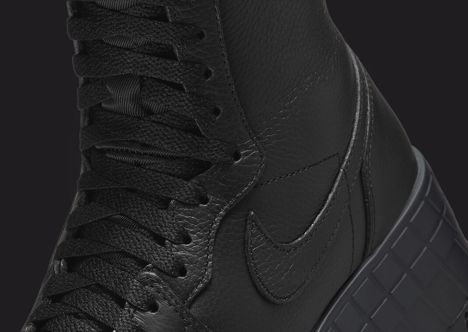 Air Jordan 1 Brooklyn Black Flat Pewter (W) Tongue