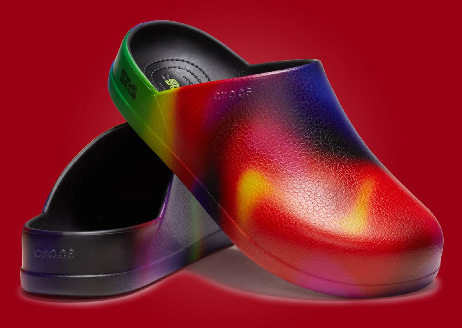 SNS x Crocs Dylan Mule Rainbow Angle