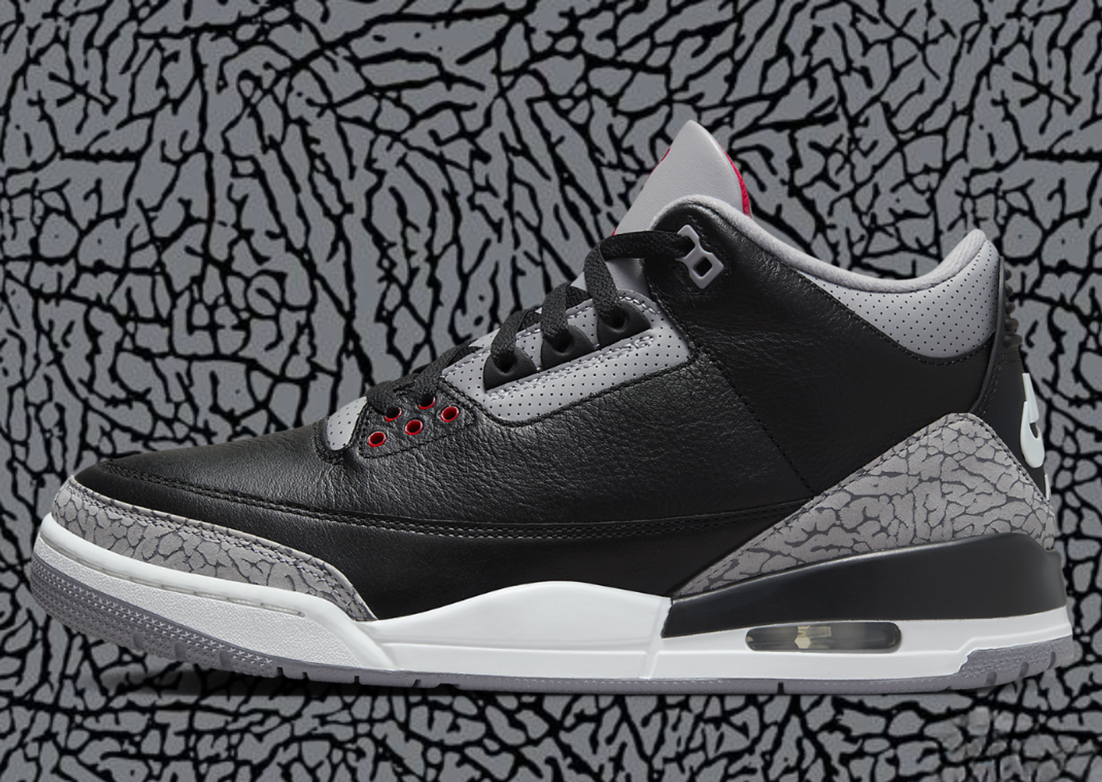 Air Jordan 3 Black Cement Side View Left