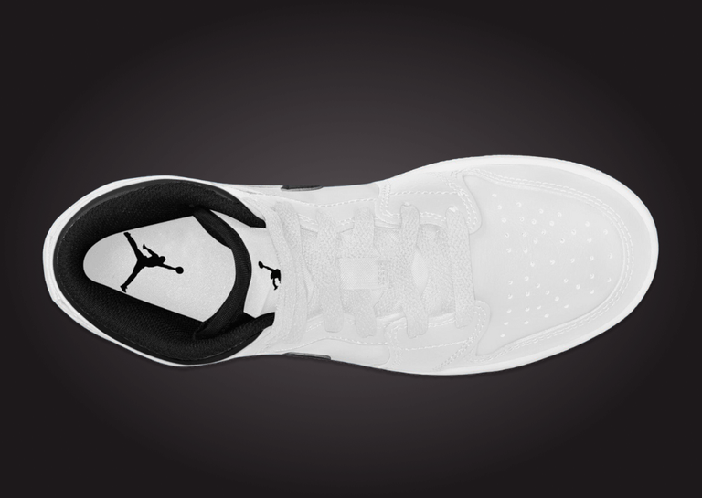 Air Jordan 1 Mid White Black Top