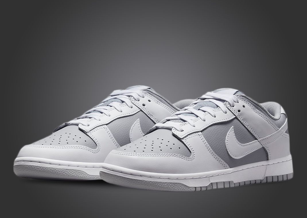 Pristine Grey And White Hues Adorn The Nike Dunk Low