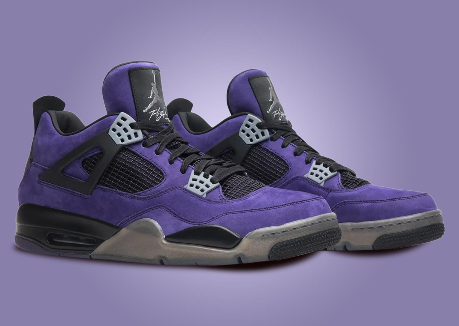 Travis Scott x Air Jordan 4 Purple Suede Angle