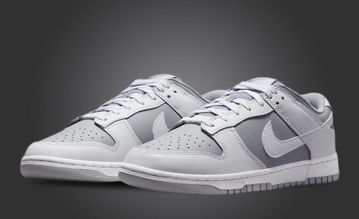 Pristine Grey And White Hues Adorn The Nike Dunk Low