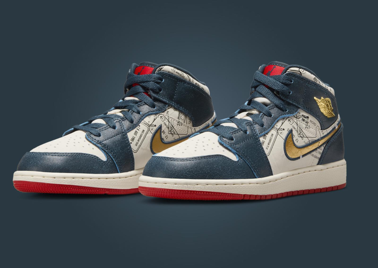 Air Jordan 1 Mid SE Take Flight (GS) Angle