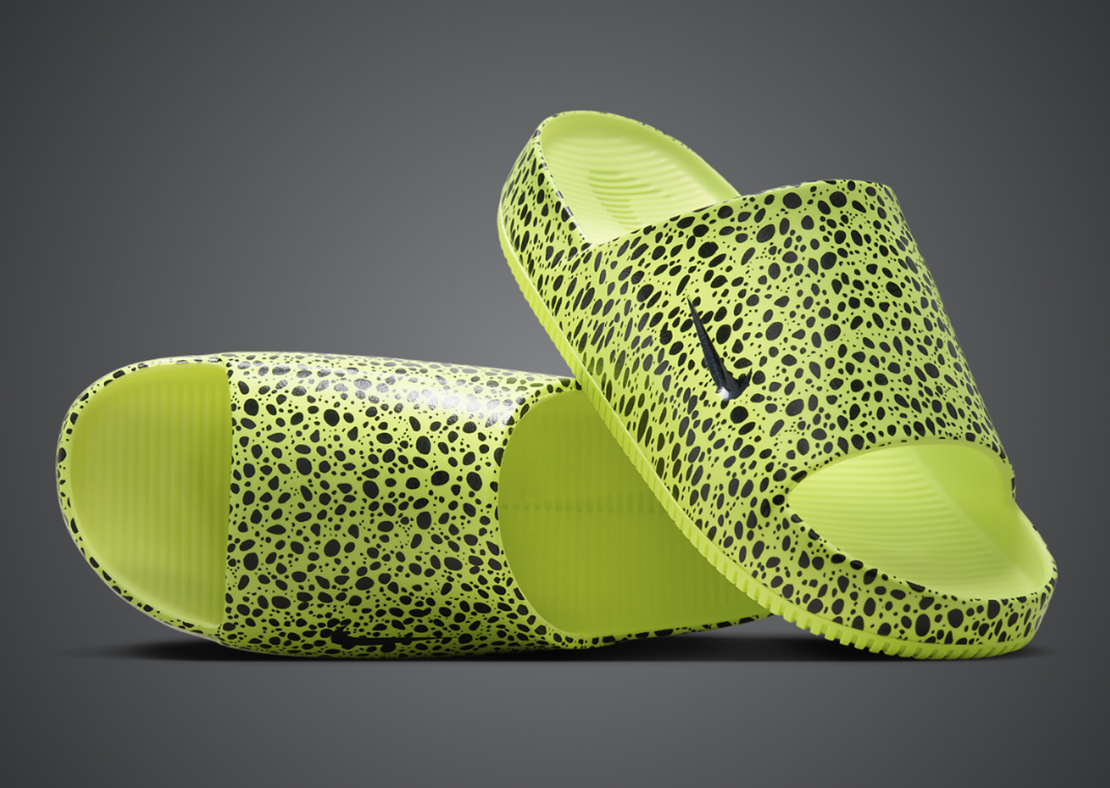 Nike Calm Slide Print Olympic Volt Angle