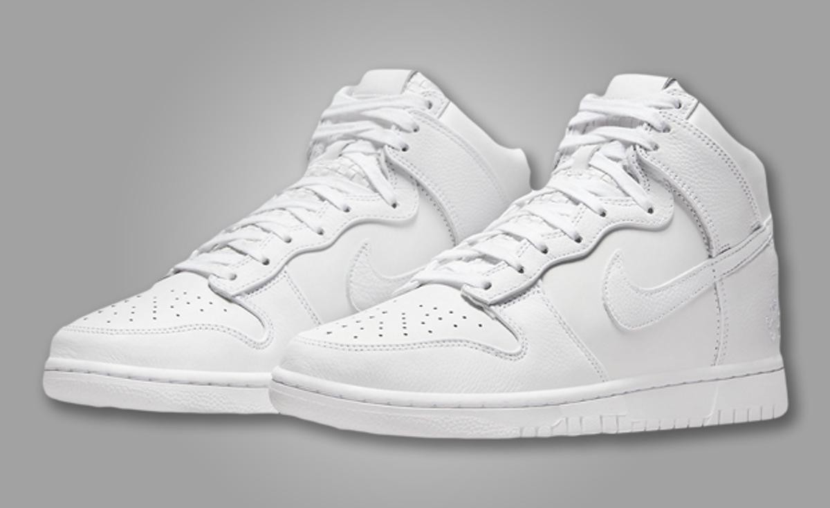 This All White Nike Dunk High Carries Chinese Motifs
