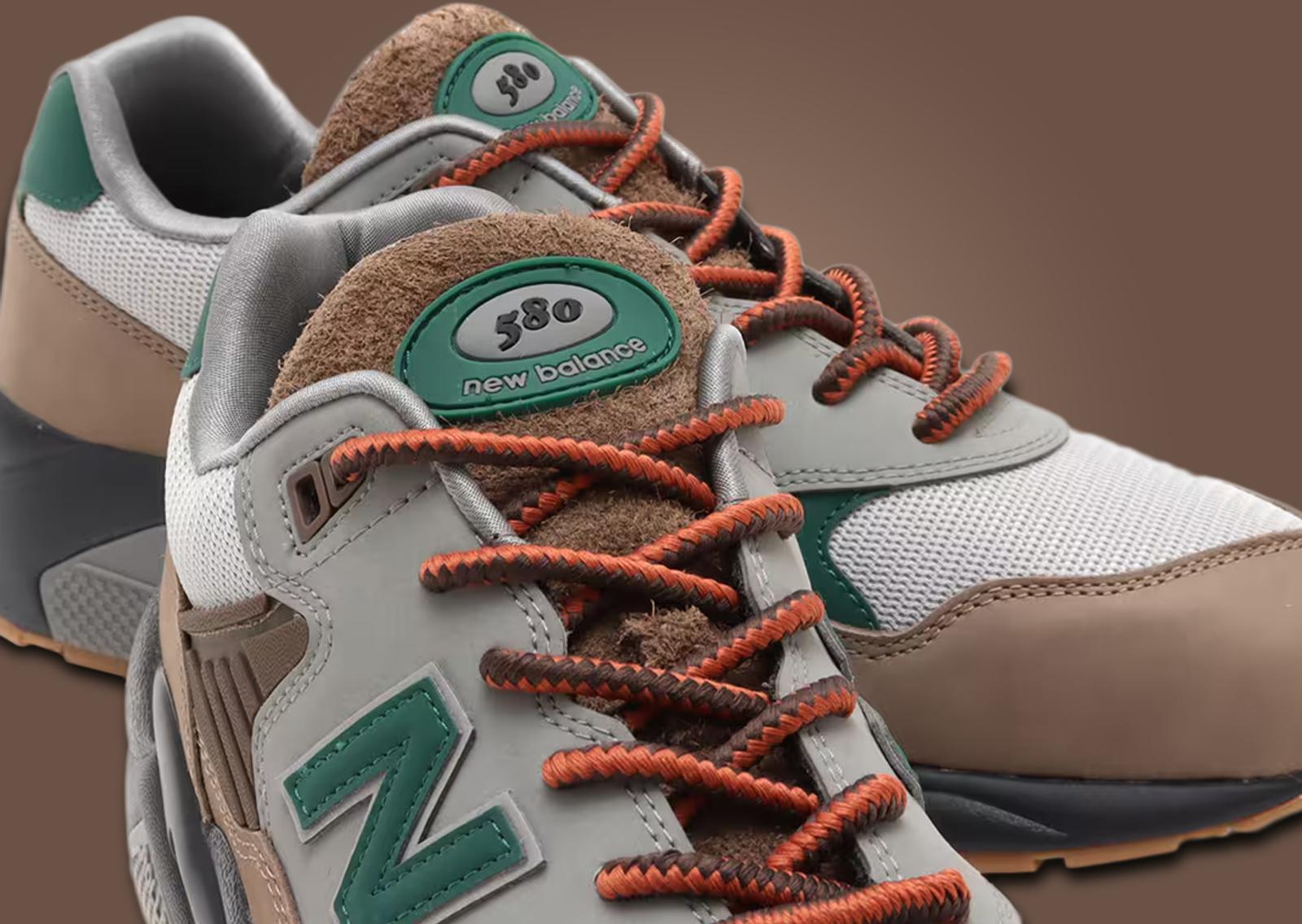 atmos Tokyo x New Balance 580 Wood Escape Tongue Detail