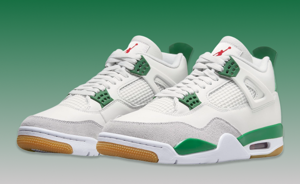 Official Look At Nike SB x Air Jordan 4 Pine Green Sail