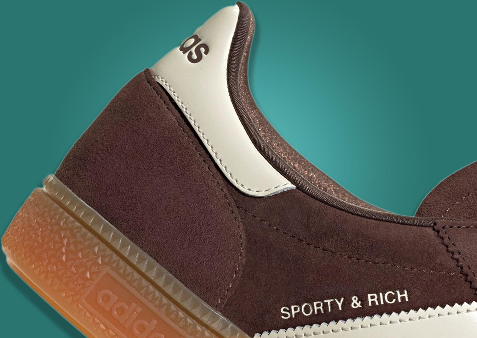 Sporty & Rich x adidas Handball Spezial Brown Heel Detail