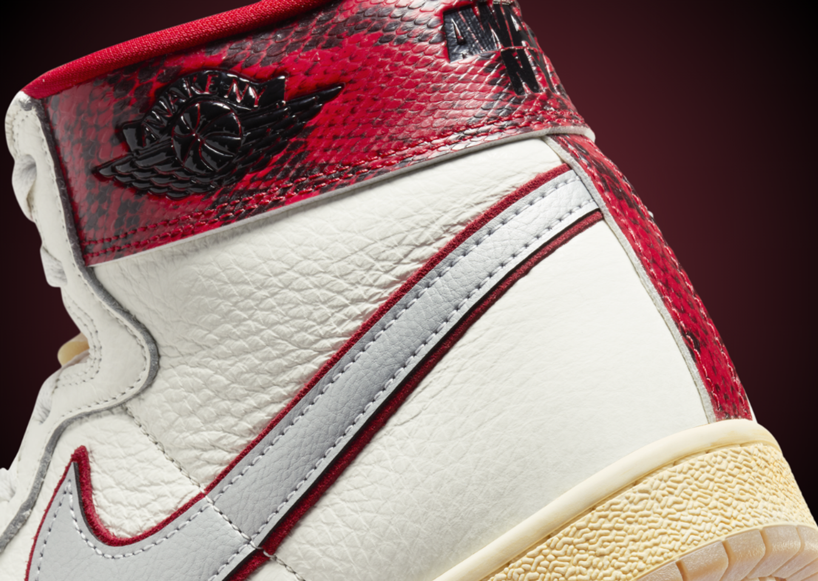 Awake NY x Jordan Air Ship PE SP University Red Heel Detail