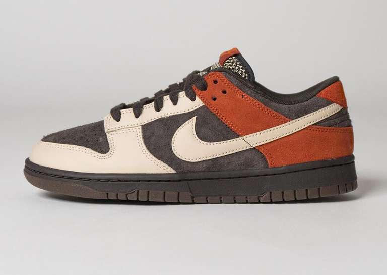 Nike Dunk Low Trainers Velvet Brown Sanddrift Rugged Orange