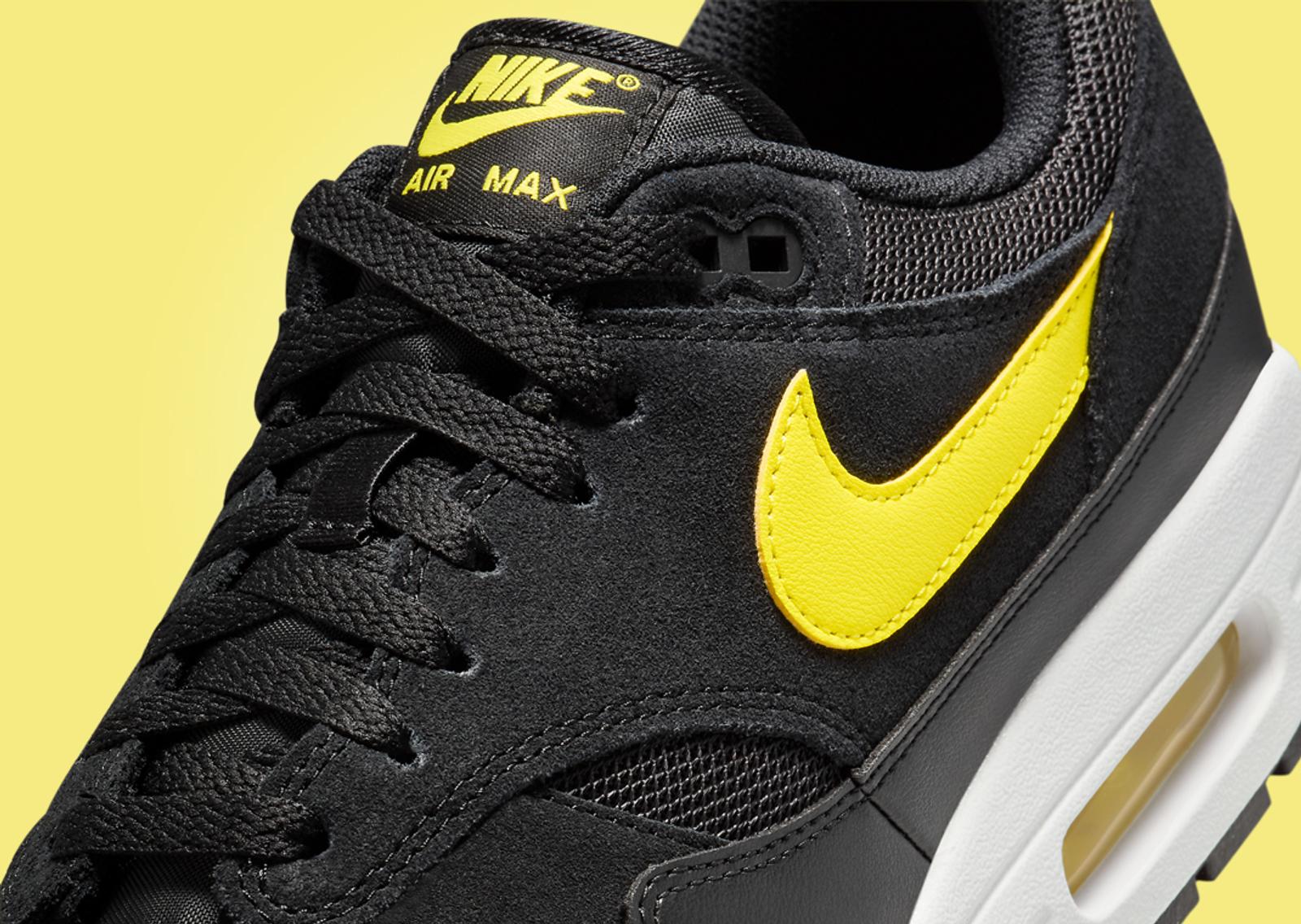 Nike Air Max 1 Black Opti Yellow Detail