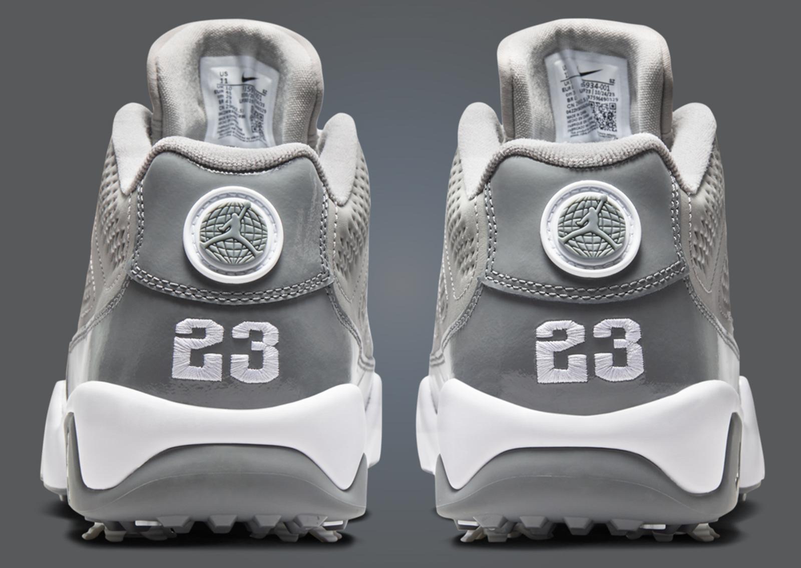 Air Jordan 9 Golf Cool Grey Heel