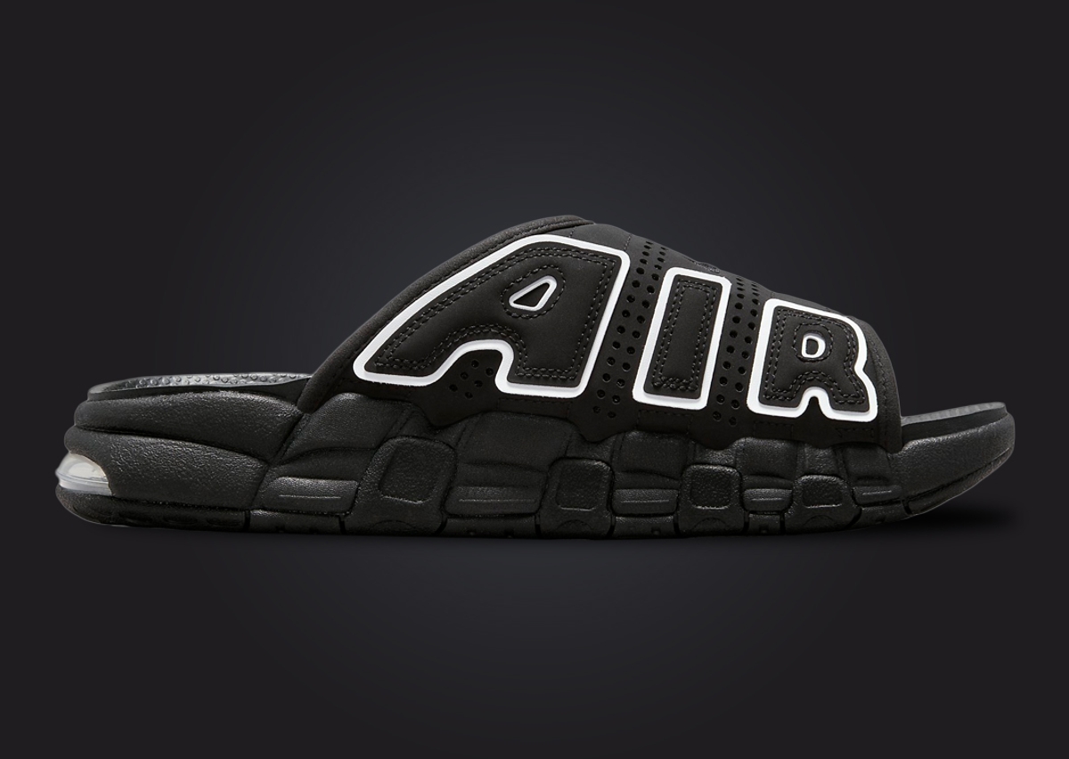 This Nike Air More Uptempo Slide Comes In Black Multi-Color Sanddrift -  Sneaker News