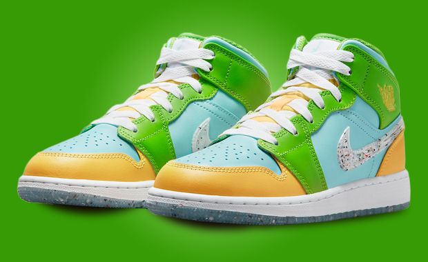 Vibrant Shades And Speckle Paint Dress This Air Jordan 1 Mid SE