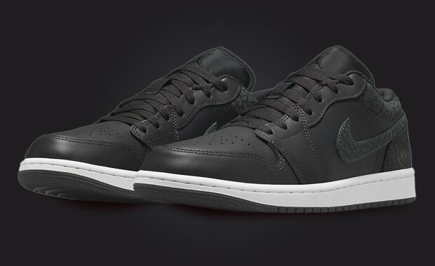 The Air Jordan 1 Low SE Features Black Elephant Print