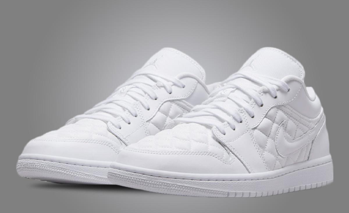 This All White Air Jordan 1 Low Has A Quilted Upper