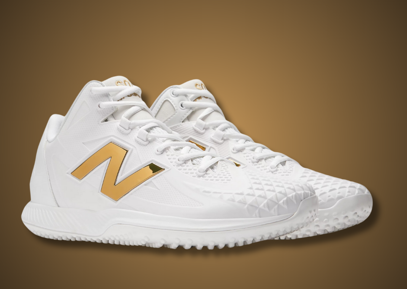 New Balance Ohtani 1 Turf White Gold Angle