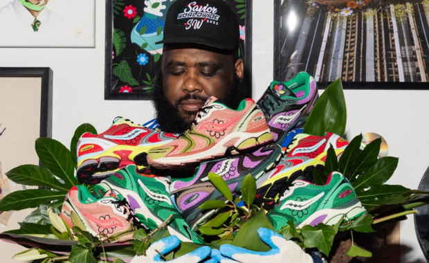 Jae Tips x Saucony ProGrid Triumph 4 Flowers Grow Uptown Collection