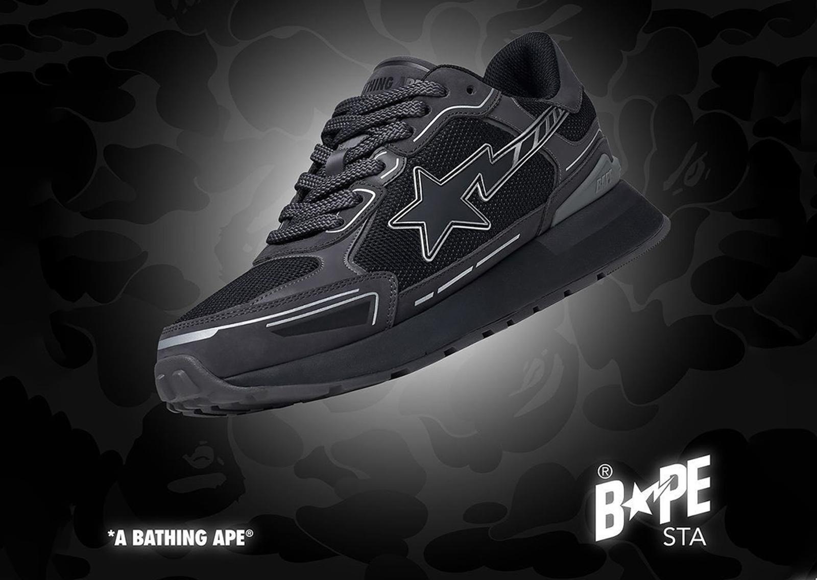 BAPE CROSS STA Black Angle