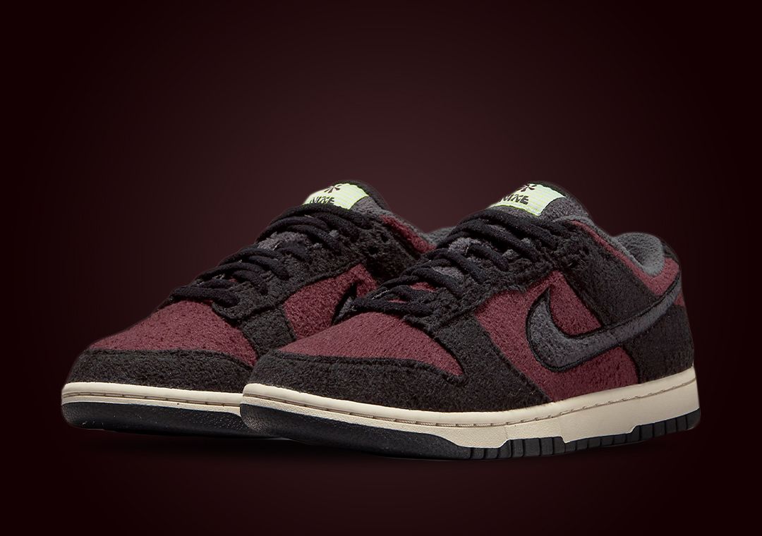 Burgundy Crush Appears On This Fleece-Covered Nike Dunk Low SE