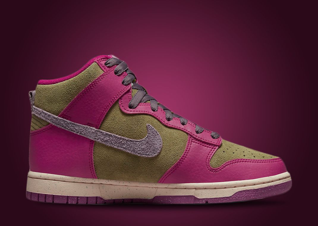 This Nike Dunk High Comes In Dynamic Berry And Pilgrim