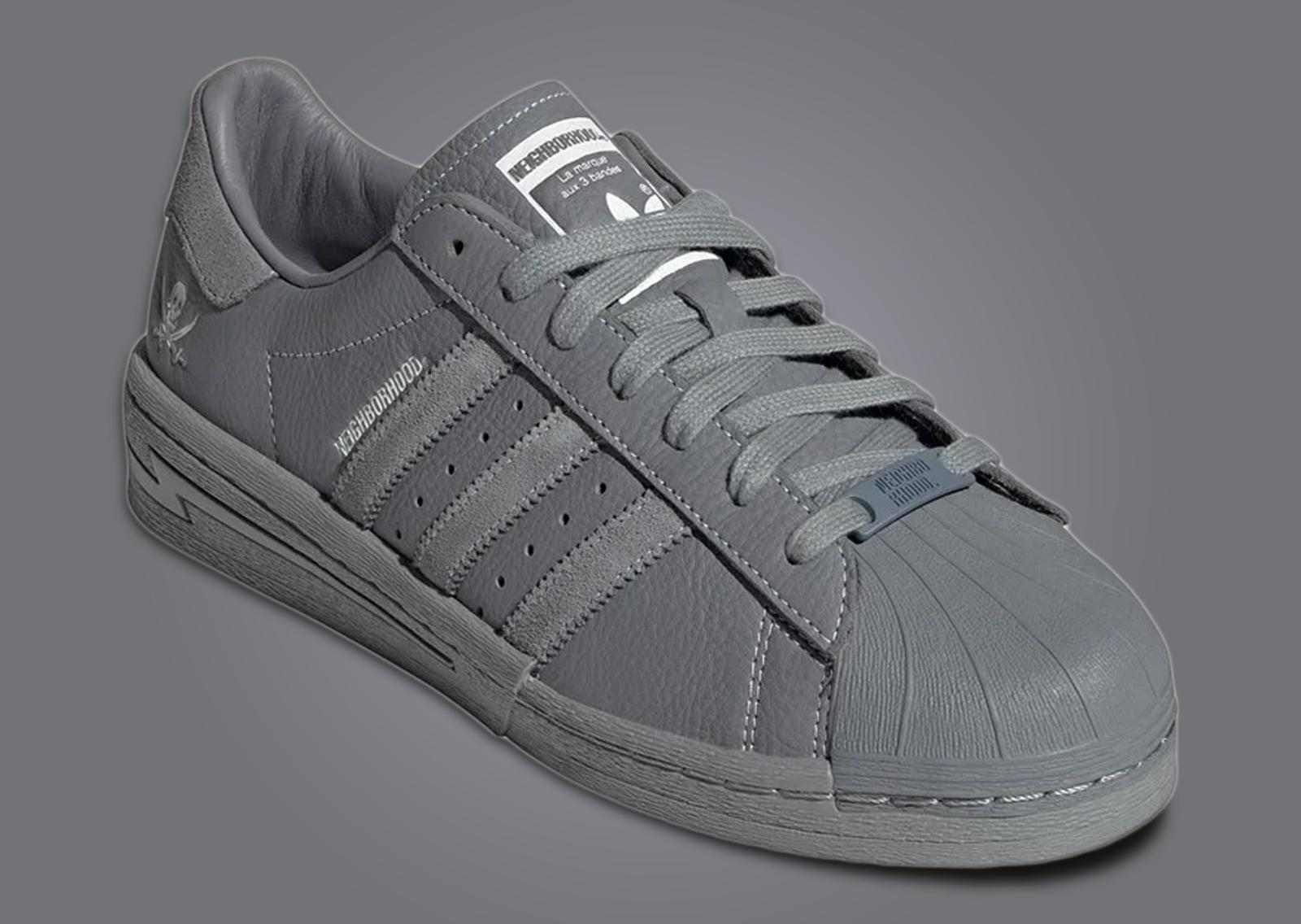 NEIGHBORHOOD x adidas Superstar Grey Angle