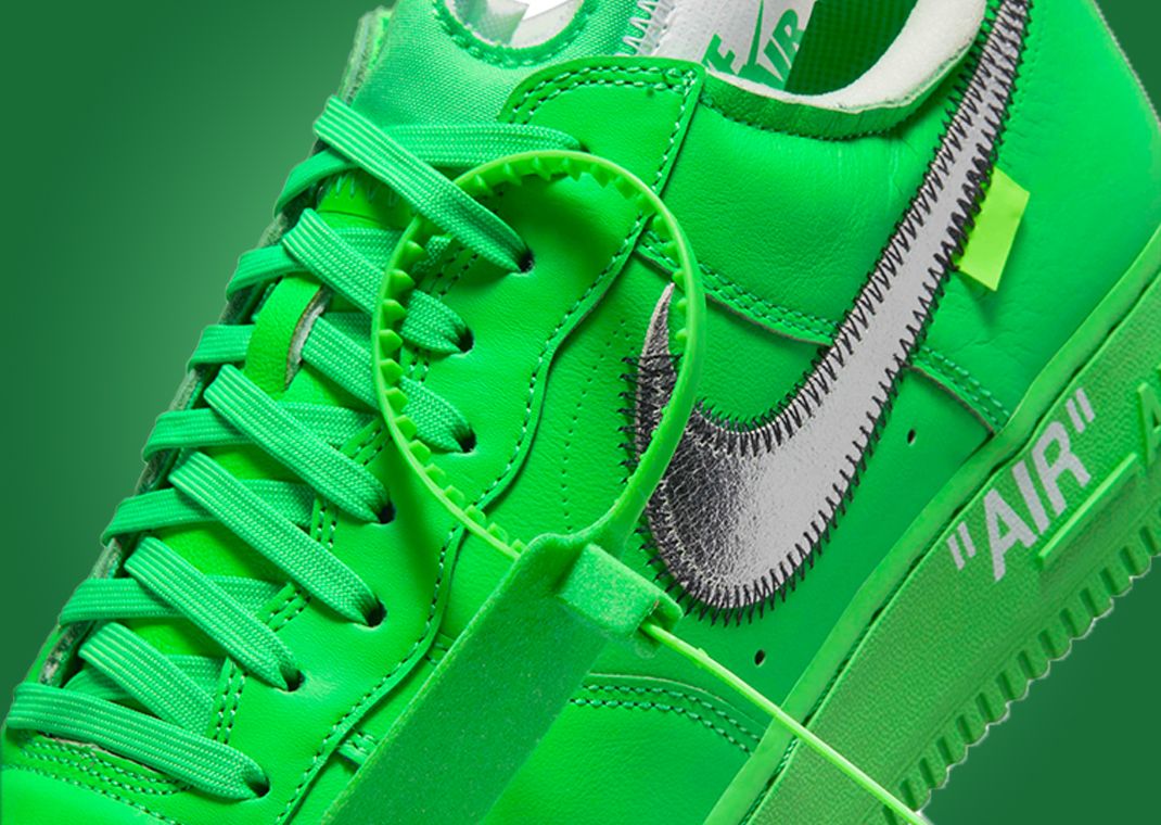 The Off-White x Nike Air Force 1 Low Light Green Spark Drops