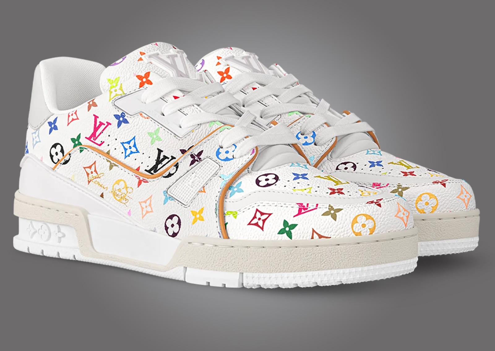 Takashi Murakami x Louis Vuitton LV Trainer White Angle