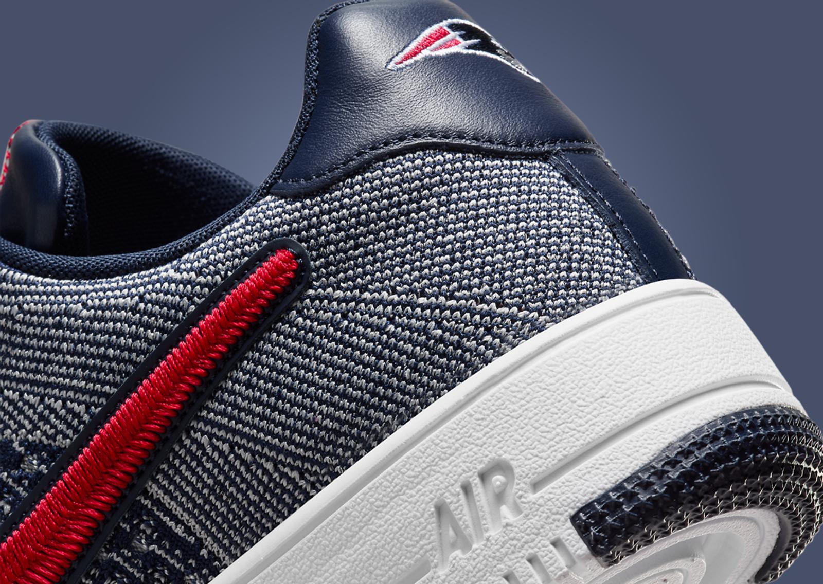 Nike Air Force 1 Ultra Flyknit Low New England Patriots 30th Anniversary Heel Detail