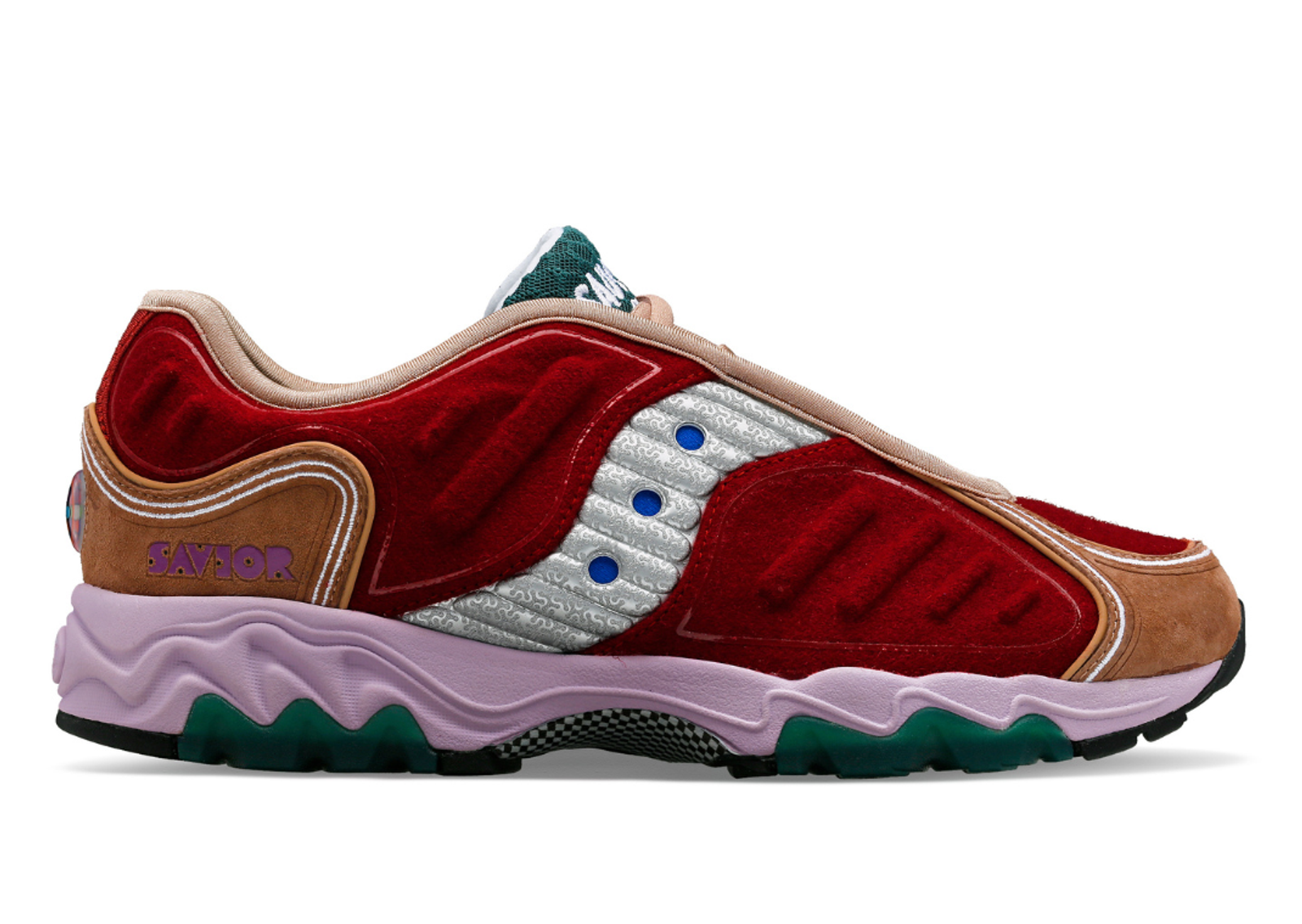 Jae Tips x Saucony Matrix Burgundy Lateral