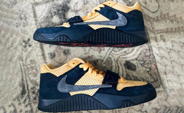 Travis Scott x Jordan Jumpman Jack Gold Navy Sample