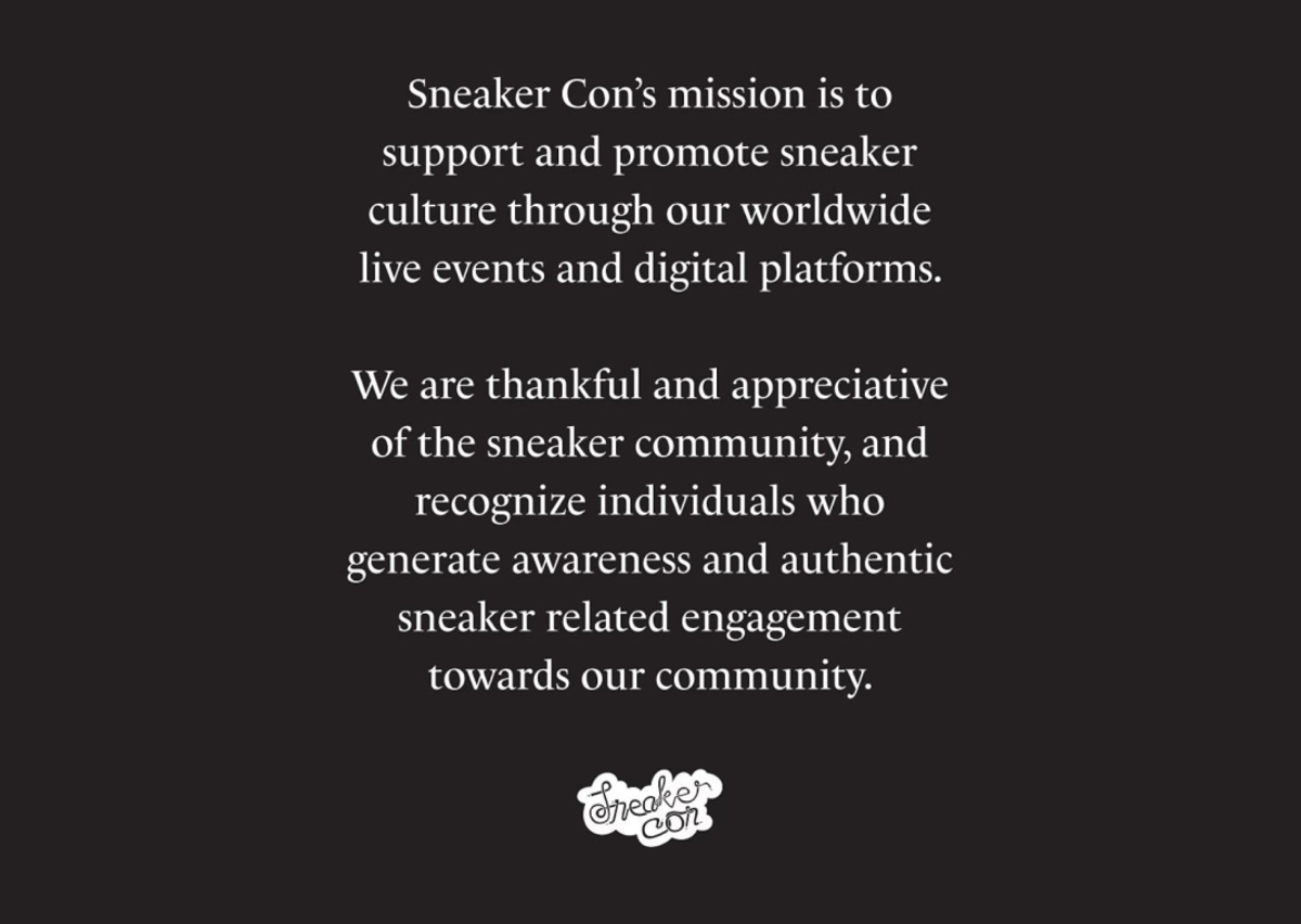 Sneaker Con's Statement via Instagram