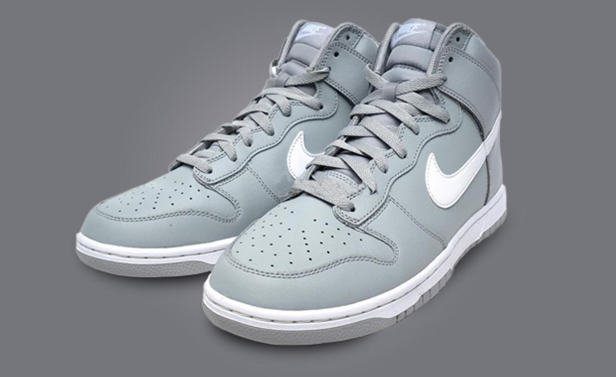 Wolf Grey Leather Wraps Around This Nike Dunk High