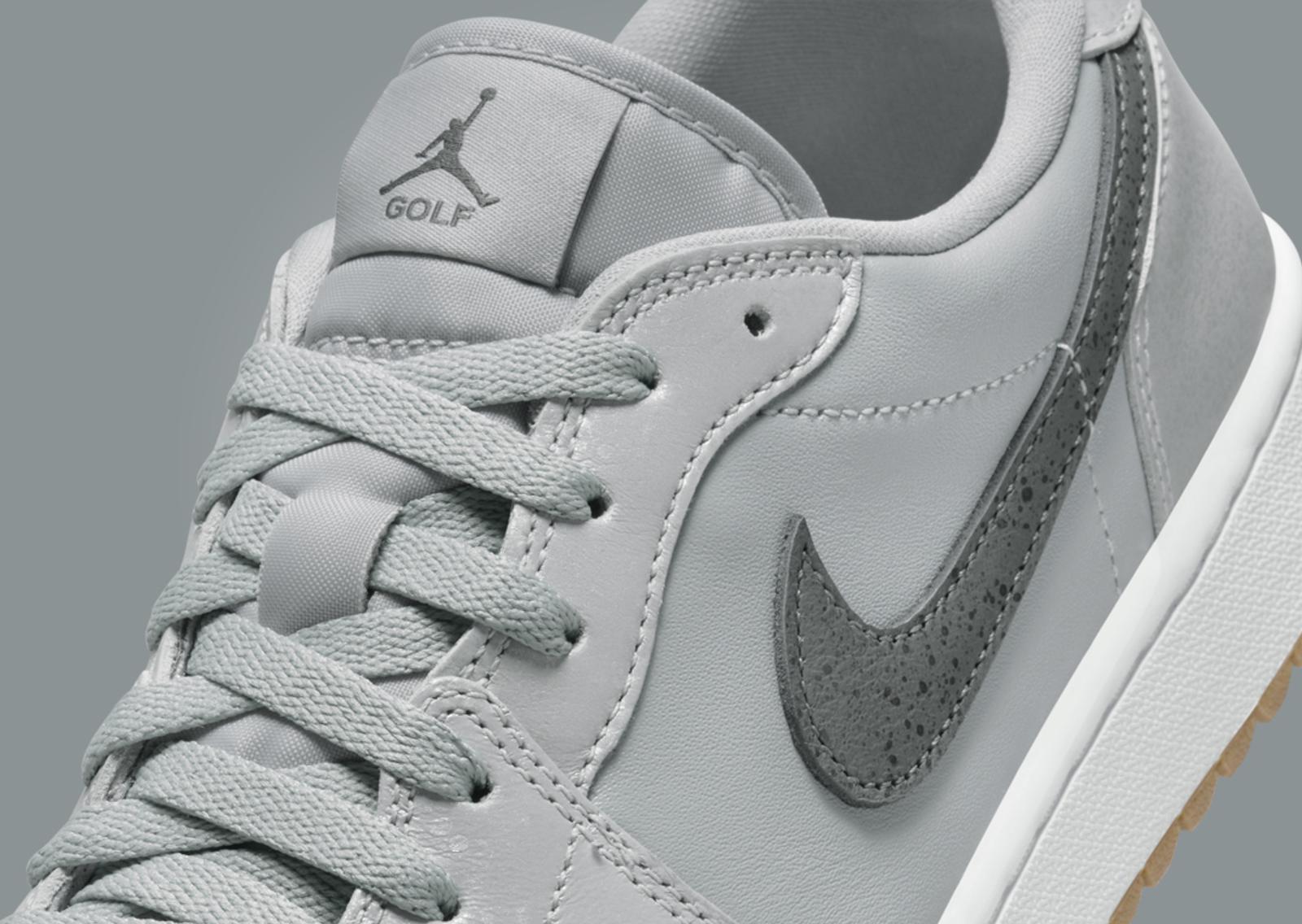 Air Jordan 1 Low Golf Wolf Grey Gum MIdfoot Detail