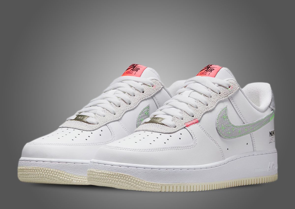 Pink Neon Accents Hit This Nike Air Force 1 Low